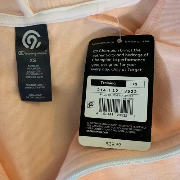 Champion Full Zip Sweatshirt Jacket Hooded XS Women's Blush Activewear Training - Picture 3 of 8